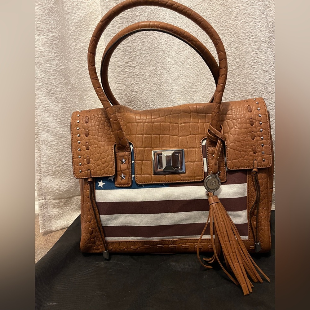 Aimee Kestenberg Brown Soft tan leather with American flag 🇺🇸